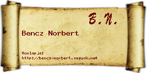 Bencz Norbert névjegykártya