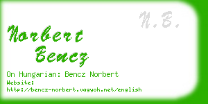 norbert bencz business card